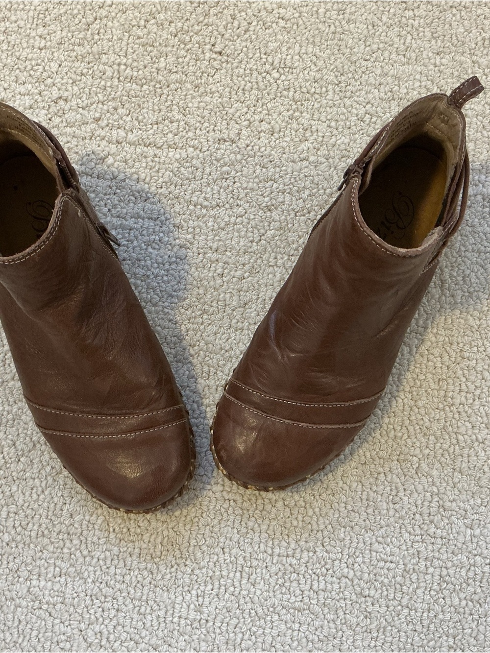 Biza Whisper Brown Leather Ankle Boots